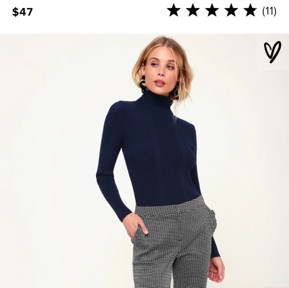 Set of 3 turtleneck bundle- navy, gray, red - Picture 5 of 6